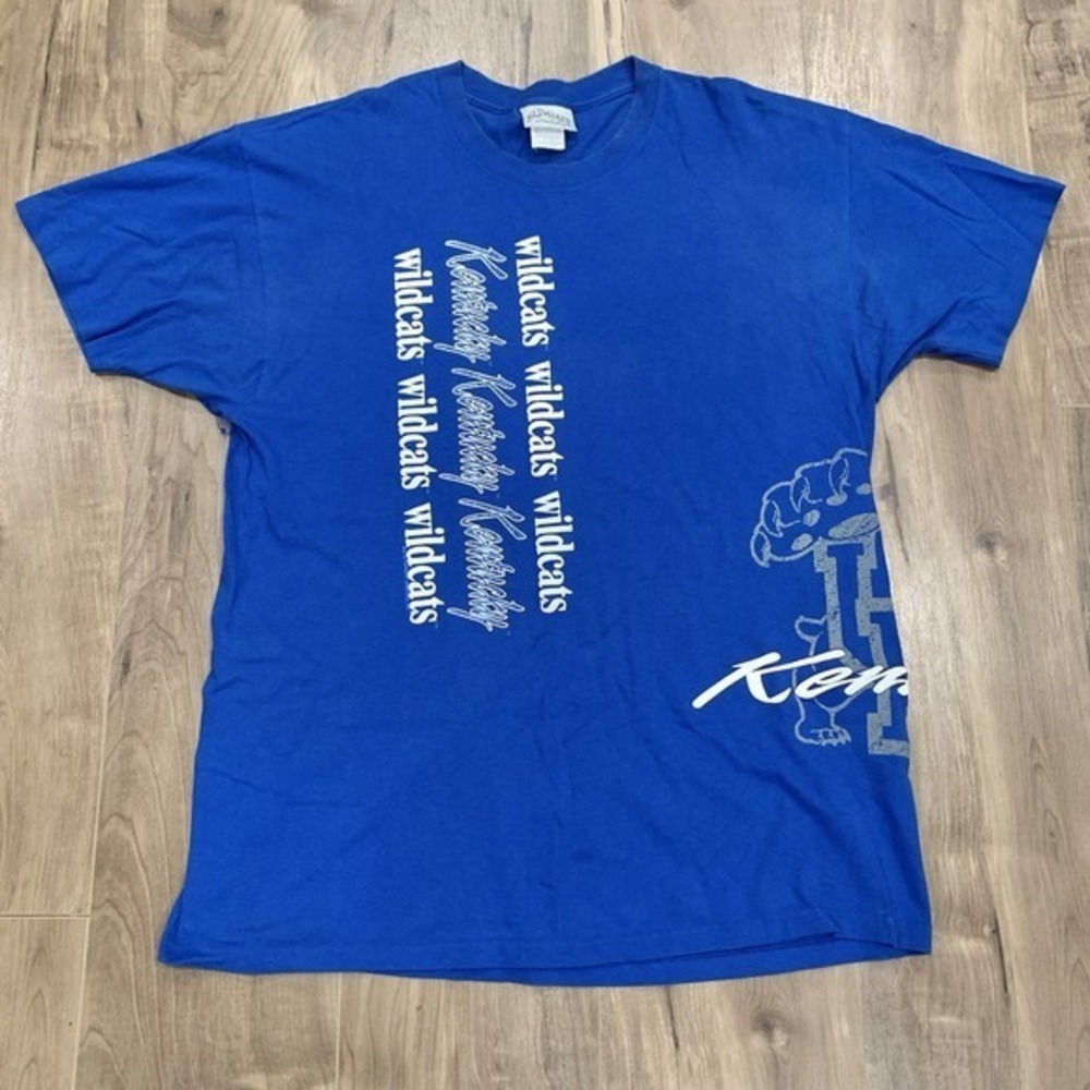 Vintage Kentucky Wildcats T-Shirt‎ XL Blue Made in USA 90s Summit Sportswear